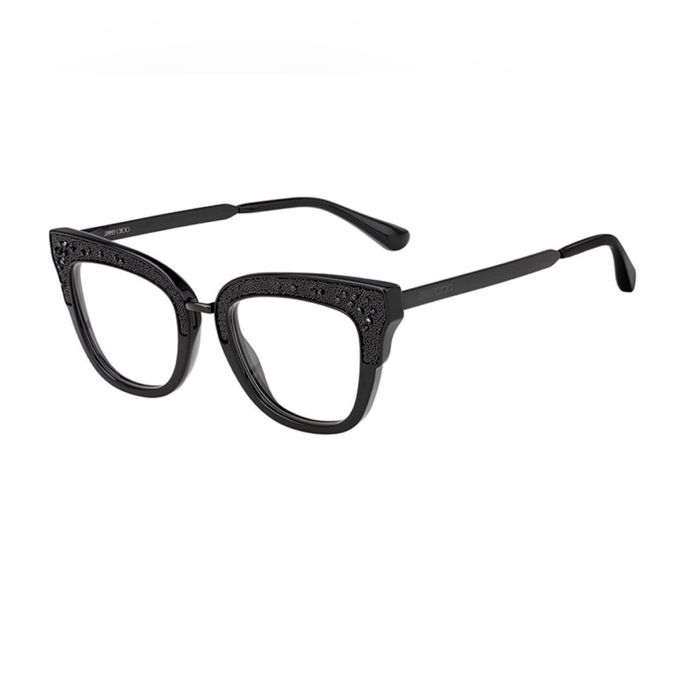 Jimmy Choo Black Glitter Cat-Eye Glasses (NWT)